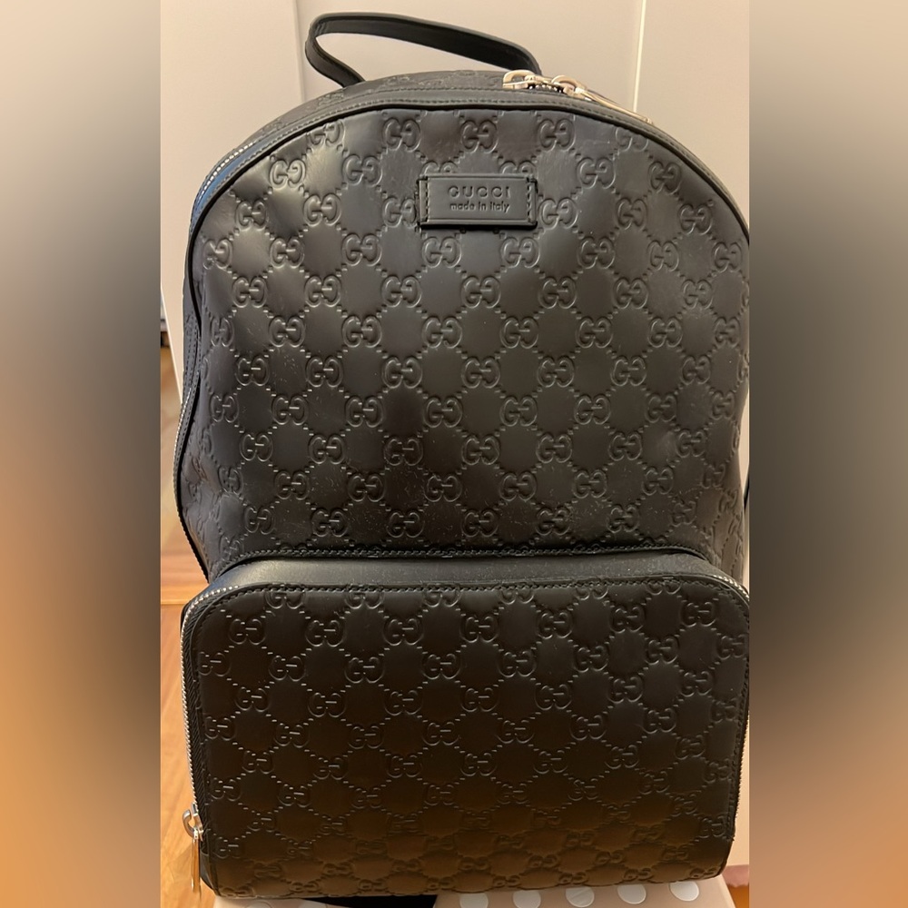 Gucci Black Leather Backpack